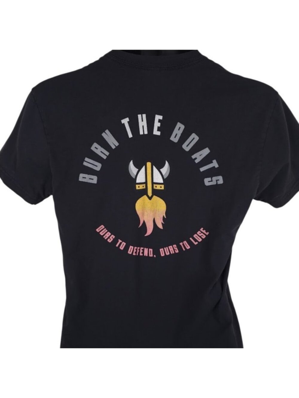 Burn The Boats Viking T Shirt Mens Size Small Black MMA Fighting Tee